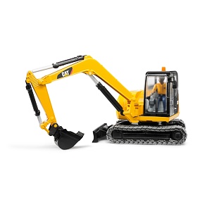 Rups minigraver met bouwvakkersfiguur - Bruder 2466