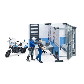Politiebureau met rechercheur en motor - Bruder 62732