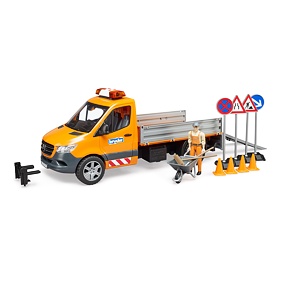 Wegwerkers MB Sprinter met bestuurder en accessoires - Bruder 2677